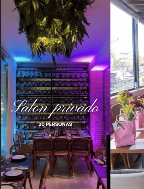 Salón privado de Farah San Isidro con iluminación ambiental
