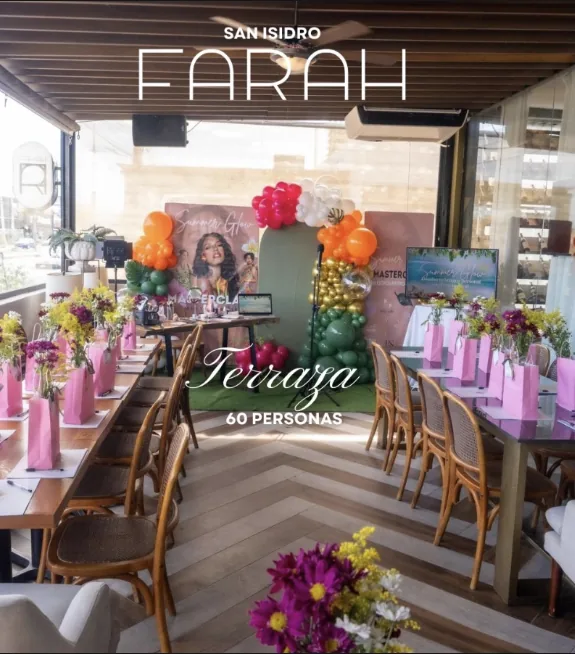Terraza climatizada de Farah San Isidro montada para un evento