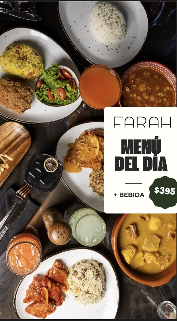 Menú del día de Farah con bebida incluida